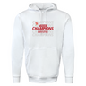 The WRS Augusta England WRWC '25 Champions Hoodie features "ENGLAND CHAMPIONS WOMEN'S RUGBY WORLD CUP 2025" in red and gray with a rose graphic—ideal for England rugby fans and champions.