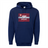 The England WRWC '25 Champions Hoodie by WRS Augusta is a navy blue piece featuring bold red "CHAMPIONS," "England Women's Rugby World Cup 2025," and a red rose logo—a perfect tribute to women's rugby champions.