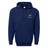 A navy hoodie with a Herriman High School 60/40 Fleece Pullover Hoodie embroidered logo by WRS Augusta.