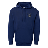 A Suffolk Bull Moose Rugby 60/40 Fleece Pullover Hoodie with a crest on it, by the WRS Augusta brand.
