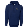 A Suffolk Bull Moose Rugby 60/40 Fleece Pullover Hoodie with a crest on it, by the WRS Augusta brand.