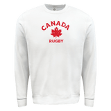 Nations of Rugby Canada rugby fleece crewneck sweatshirt with red maple leaf logo by WRS Augusta.