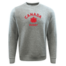Grey Nations of Rugby Canada Rugby fleece crewneck sweatshirt with "Canada Rugby" and a maple leaf emblem on the front by WRS Augusta.