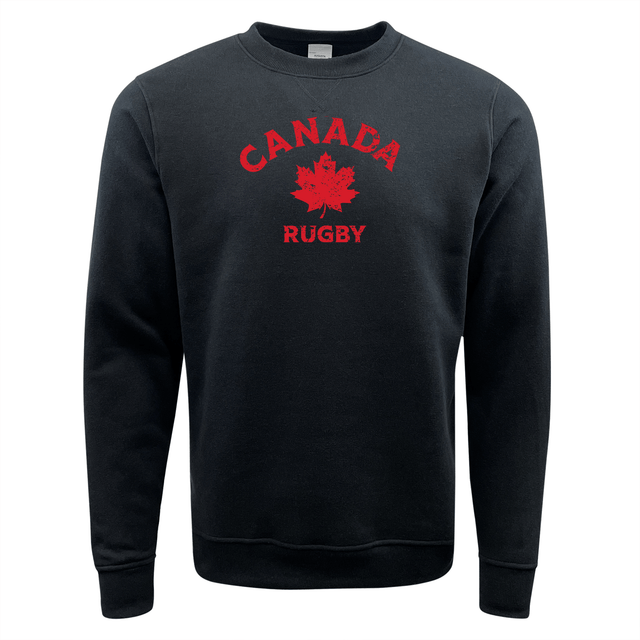 Nations of Rugby Canada Rugby Fleece Crewneck Sweatshirt by WRS Augusta with red logo.