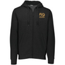 Celebrate in style with the EMB Augusta USA Rugby 50th Anniversary Fleece Full Zip Hoodie. This black hoodie features two front pockets, a hood, and a gold anniversary logo on the left chest—perfect for comfort and showcasing your rugby pride.
