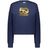 The Women's USA Rugby 50th Slouchy Crew Sweatshirt by WRS Augusta is navy blue with "50 USA Rugby" in gold and a stylized eagle logo. Its slouchy crew cut ensures comfort and style, ideal for showcasing your team spirit.