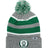 The EMB Augusta Woodlands Youth Paw Print Hooped Beanie features green and white stripes with a paw print logo on the front cuff—stylish gray fan gear perfect for young supporters to display their team spirit.