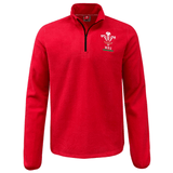Wales Rugby Union 1/4 Zip Fleece Top - red, Macron.