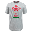 Macron Wales Rugby Union Logo Print Tee - grey.