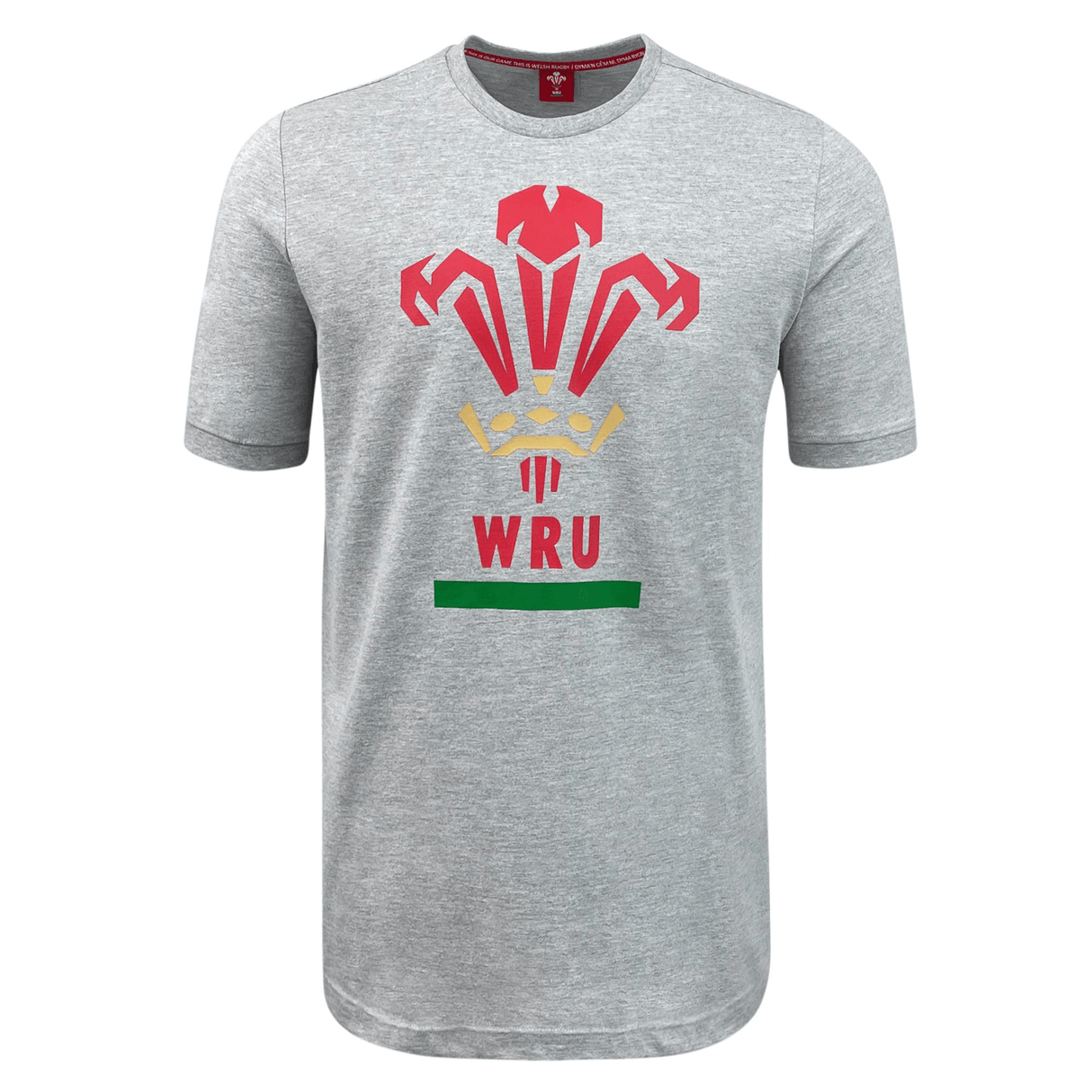 Macron Wales Rugby Union Logo Print Tee - grey.