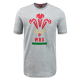 Macron Wales Rugby Union Logo Print Tee - grey.
