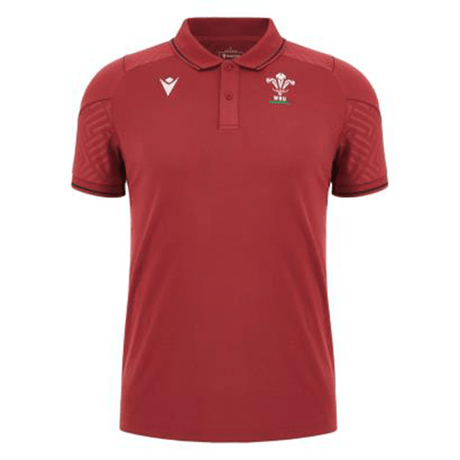 The Wales Rugby Travel Polo 23/24 by Macron men's polo shirt.