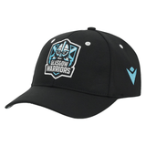 Replace the product in the sentence below with the given product name and brand name.
Sentence: Black Macron Glasgow Warriors polyester cap with team logo embroidery and adjustable metal buckle.