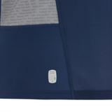 The official Sale Sharks Home Jersey 23/24 by Macron, featuring a blue hoodie with a white logo on it.