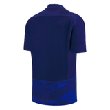 The back of a Macron Samoa RWC23 Home Replica Jersey. 

New sentence: The back of a Samoa RWC23 Home Jersey by Macron.