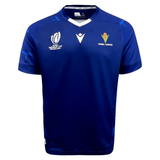 A Samoa RWC23 Home Jersey by Macron, featuring the Ireland logo, is the perfect addition to any rugby fan's collection.