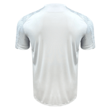 The back view of a white Samoa Training Tee 23/24 by Macron, a performance gear perfect for Manu Samoa training.