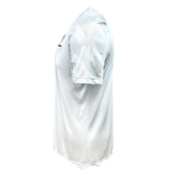A white soccer jersey featuring the Samoa Training Tee 23/24 by Macron, Manu Samoa training shirt, on a white background, offering high-performance gear.