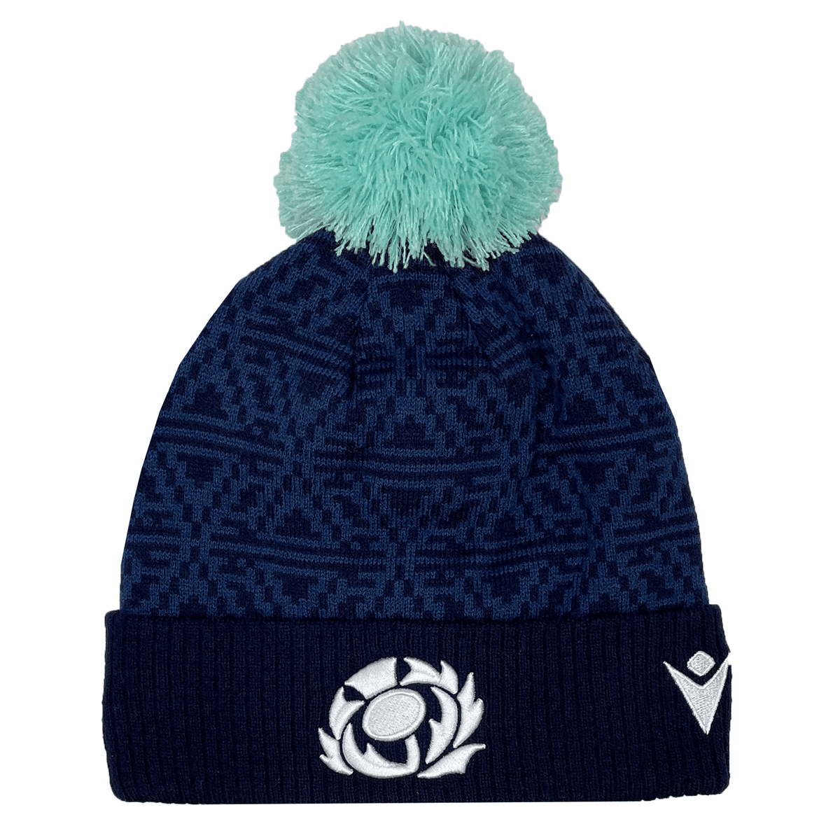 Scotland Pom Pom Beanie 24/25 by Macron | World Rugby Shop display picture 1