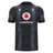 The Wales 24/25 Training Jersey by Macron, in black, features a subtle design alongside the Vodafone logo and the Wales Rugby emblem, capturing the essence of a true Wales Training Jersey.