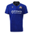 The Italy 25/26 Authentic Home Jersey by Macron features a blue design with a black collar, gold trim, team crest, and "Vittoria Assicurazioni" sponsor logo—perfect for passionate rugby fans.