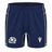 The Scotland SRU 26/27 Matchday Home Shorts by Macron are navy blue athletic shorts highlighted by white contrast stitching, featuring the iconic Scottish Rugby thistle emblem on the left leg and the Macron logo on the right. Designed for breathability and performance, these shorts are ideal for fans eager to show their support for Scotland Rugby both on and off the field.