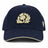 The Scotland SRU 26/27 Thistle Baseball Cap by Macron features a navy blue design with a cream embroidered thistle logo on the front and a cream stripe on the brim.