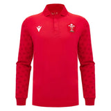 Show your passion for Welsh rugby with the Wales WRU 26/27 Classic Long Sleeve Home Jersey by Macron. This red long-sleeve jersey features a traditional collar, plus the Welsh Rugby Union (WRU) and Macron logos on the chest—an authentic choice for dedicated Wales supporters.