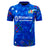 The Italy 26/27 Home Replica Jersey by Macron features a blue short-sleeve design with an abstract geometric pattern, the Italian flag badge, sponsor logo “Vittoria Assicurazioni,” and a white Macron brand logo. Inspired by classic Italy Rugby Jersey styles, this jersey embodies both sporty appeal and national pride.