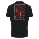 Show your support for the team with the Wales WRU 26/27 Goalpost Fan Cotton T-Shirt by Macron. This black t-shirt features a bold graphic on the back depicting a red geometric dome pattern and two goalposts, along with the iconic Macron logo. Combining classic Macron quality with striking rugby-themed imagery, it’s the perfect choice for any Wales fan.