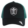 Show your support for Wales Rugby with the Wales WRU 26/27 Trucker Cap by Macron. This stylish cap features a black and green mesh design, the WRU logo on the front, and a small white logo on the brim—perfect for any rugby fan.