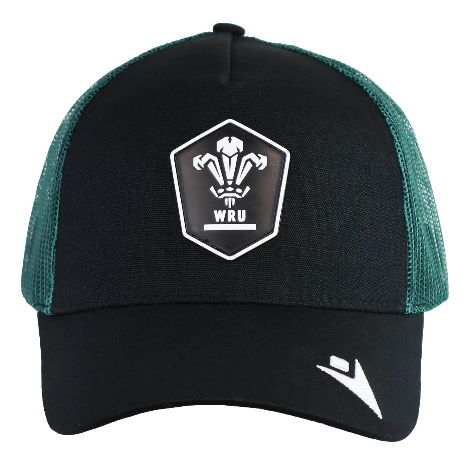 Show your support for Wales Rugby with the Wales WRU 26/27 Trucker Cap by Macron. This stylish cap features a black and green mesh design, the WRU logo on the front, and a small white logo on the brim—perfect for any rugby fan.