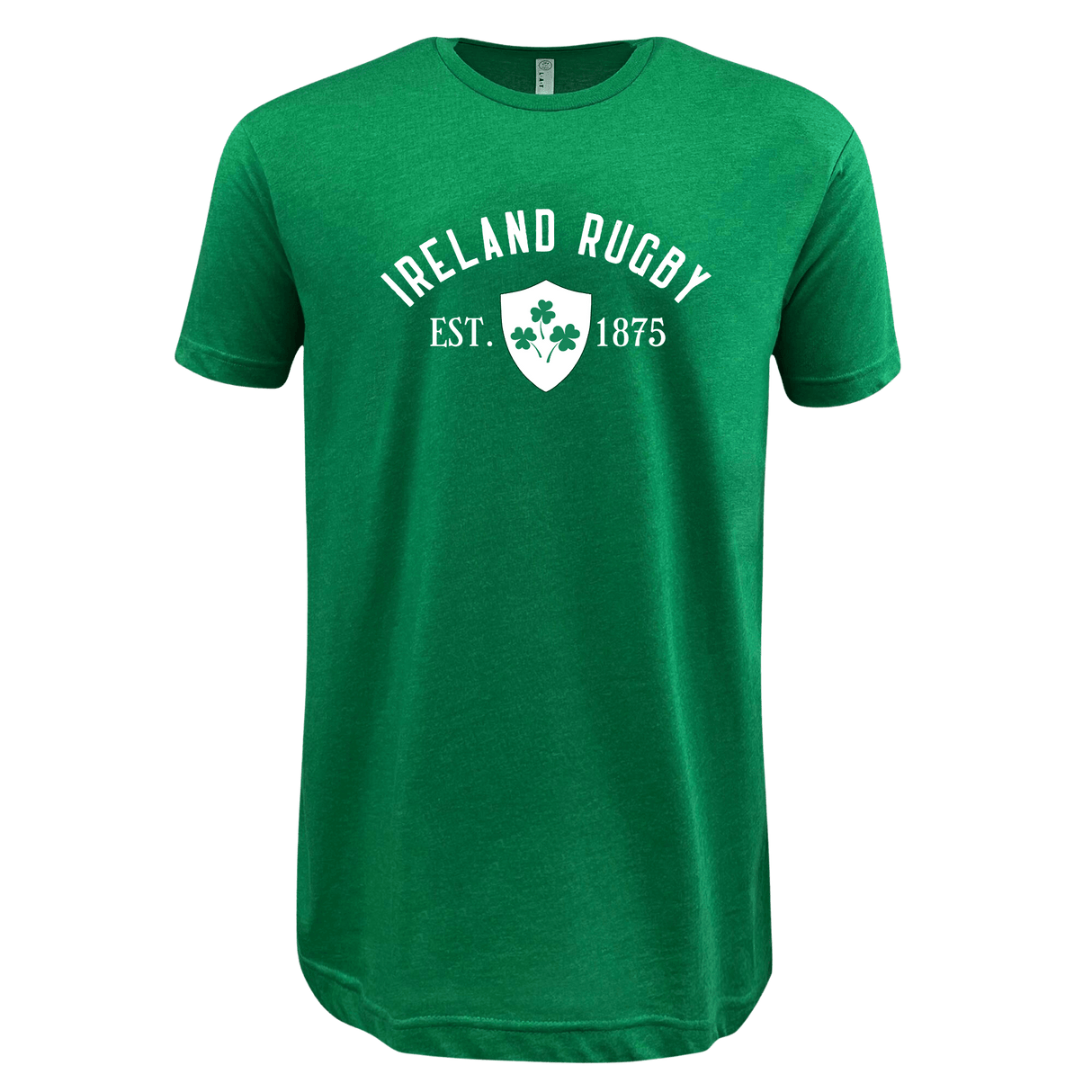 A green Ireland Rugby Est 1875 Supersoft Tee that says ireland rugby.
