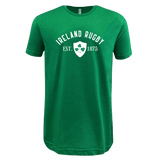 A green Ireland Rugby Est 1875 Supersoft Tee that says ireland rugby.