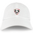 The Loudoun Adult Low-Profile Cotton Twill Dad Cap by EMB S&S Activewear features a white cotton twill build with an embroidered stylized duck face in a red, green, and white outlined shield.