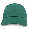 The S&S Activewear Adult Low-Profile Cotton Twill Dad Cap is shown in plain green from the front, crafted from soft cotton twill and displayed against a light background.
