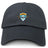 The EMB S&S Activewear Milwaukee Beer Barons RFC Adult Low-Profile Cotton Twill Dad Cap is black, with a blue, gold, and white embroidered "MKE Beer Barons GFC" crest on the front.