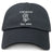 The Amoskeag Rugby Club Adult Low-Profile Cotton Twill Dad Cap by EMB S&S Activewear features "AMOSKEAG," a stylized ram's head, and "Est. 1984" embroidered in white on the black cotton twill front.