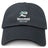 The EMB S&S Activewear NC Rugby Academy - Megalodons Adult Low-Profile Cotton Twill Dad Cap features a black design with an embroidered shark head logo and "Megalodons NC Rugby Academy" on the front for bold team branding.
