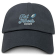 The EMB S&S Activewear Gulf Coast Fat Alberts Adult Low-Profile Cotton Twill Dad Cap is black and features embroidered "Fat Alberts RUGBY" team branding with a small rugby ball graphic above the words.