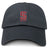 The St. Ignatius Rugby Adult Low-Profile Cotton Twill Dad Cap by EMB S&S Activewear features a black cotton twill design with a red and white "S" logo and "RUGBY" embroidered team branding on the front.