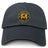 The EMB S&S Activewear Pittsburgh Forge Adult Low-Profile Cotton Twill Dad Cap features the team logo in yellow, red, and black embroidery on a black hat—ideal as a stylish dad cap or team accessory for fans.
