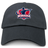 The EMB S&S Activewear Nebraska Rugby Referee Society Adult Low-Profile Cotton Twill Dad Cap features a referee silhouette and red/blue shield logo embroidered on black cotton twill.