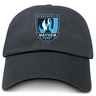 The Minneapolis Mayhem Rugby Adult Low-Profile Cotton Twill Dad Cap by EMB S&S Activewear is a classic black cap featuring the team’s logo with a blue and white shield and stylized flame, perfectly embroidered to show your true team spirit.