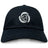 The Missoula All-Maggots Adult Low-Profile Cotton Twill Dad Cap by EMB S&S Activewear comes in black and showcases a white, oval-shaped spiral embroidery on the front, evoking classic rugby team aesthetics.