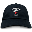 The Ventura Outlaws Rugby Adult Low-Profile Cotton Twill Dad Cap by EMB S&S Activewear features an embroidered white cowboy hat and red bandana logo with "Ventura Outlaws Rugby" in white text.