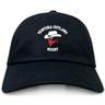 The Ventura Outlaws Rugby Adult Low-Profile Cotton Twill Dad Cap by EMB S&S Activewear features an embroidered white cowboy hat and red bandana logo with "Ventura Outlaws Rugby" in white text.