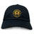 The Pittsburgh Forge Adult Low-Profile Cotton Twill Dad Cap by EMB S&S Activewear is a black dad cap with the Pittsburgh Forge Rugby Club logo embroidered in yellow, red, and black on the front.