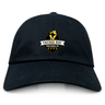 The EMB S&S Activewear Chicago Riot Adult Low-Profile Cotton Twill Dad Cap features yellow and white embroidered "Chicago Riot Rugby Football Club" branding on the front.