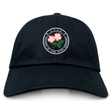Sure! Here’s a rewritten version using your product data: The Society of Iowa Rugby Referees Adult Low-Profile Cotton Twill Dad Cap by EMB S&S Activewear features black cotton twill construction, a circular embroidered patch with pink flowers and green leaves, surrounded by the text “S.T.I.R.” and “The Book of Iowa Rugby Freestyles,” and is finished with classic embroidered team branding.
